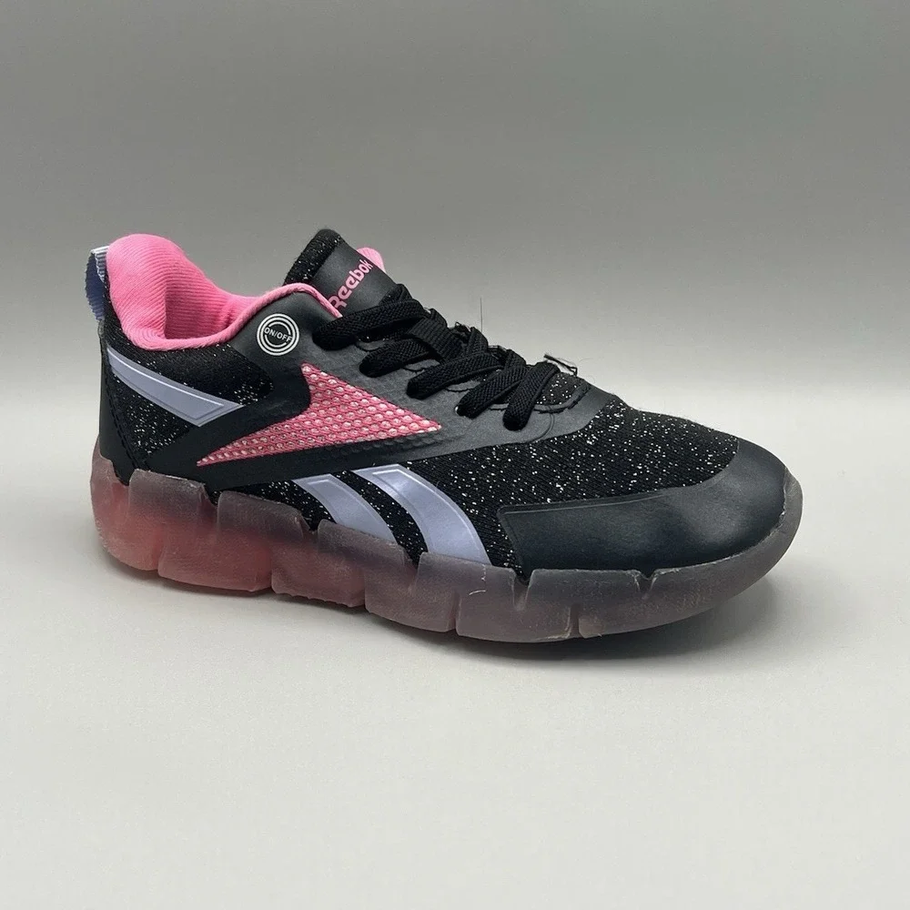 Reebok Zig N Glow Black‎ Pink Slip On Athletic Shoes - Kids Toddler Size 12